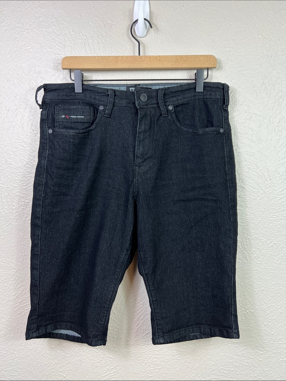 Fried Denim Black Bermuda Jean Shorts 34
